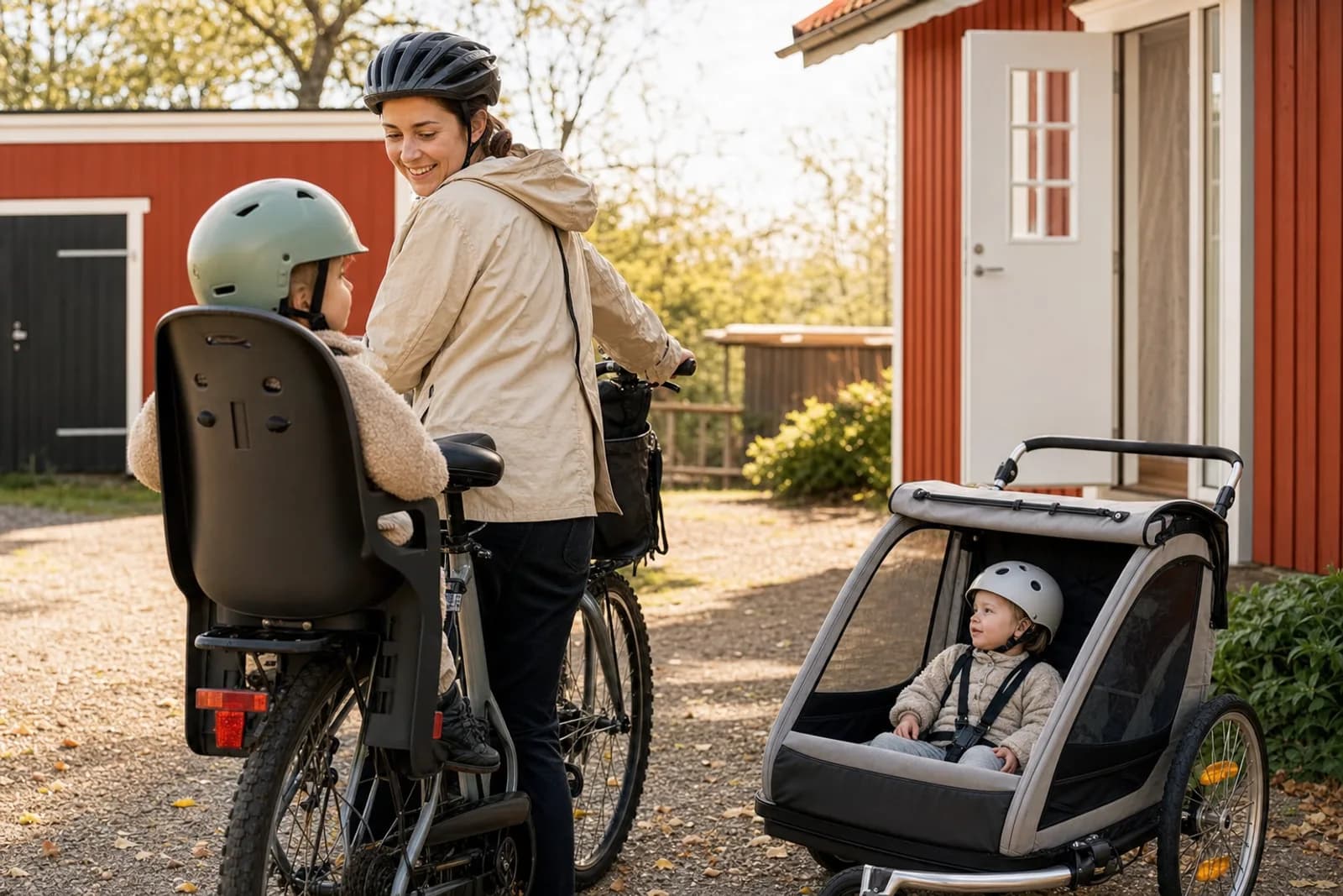 Cykelsits eller cykelvagn – vad passar bäst när man har små barn?