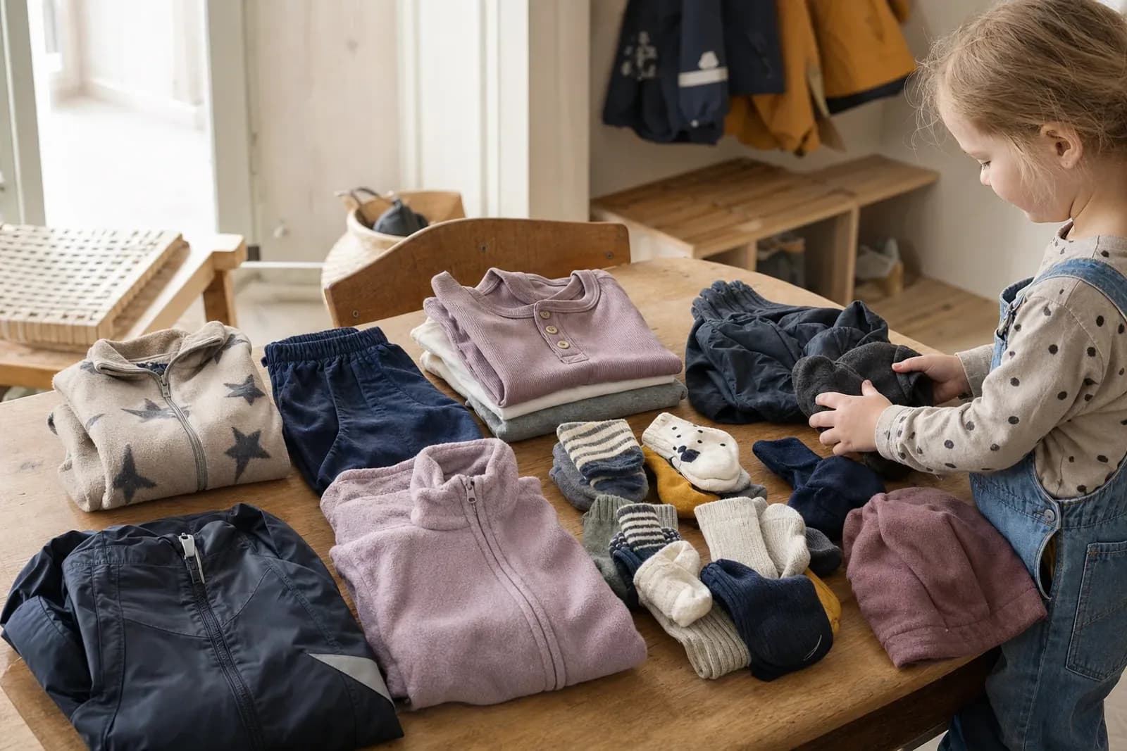Förskolekläder som är lätta att märka, tvätta och byta