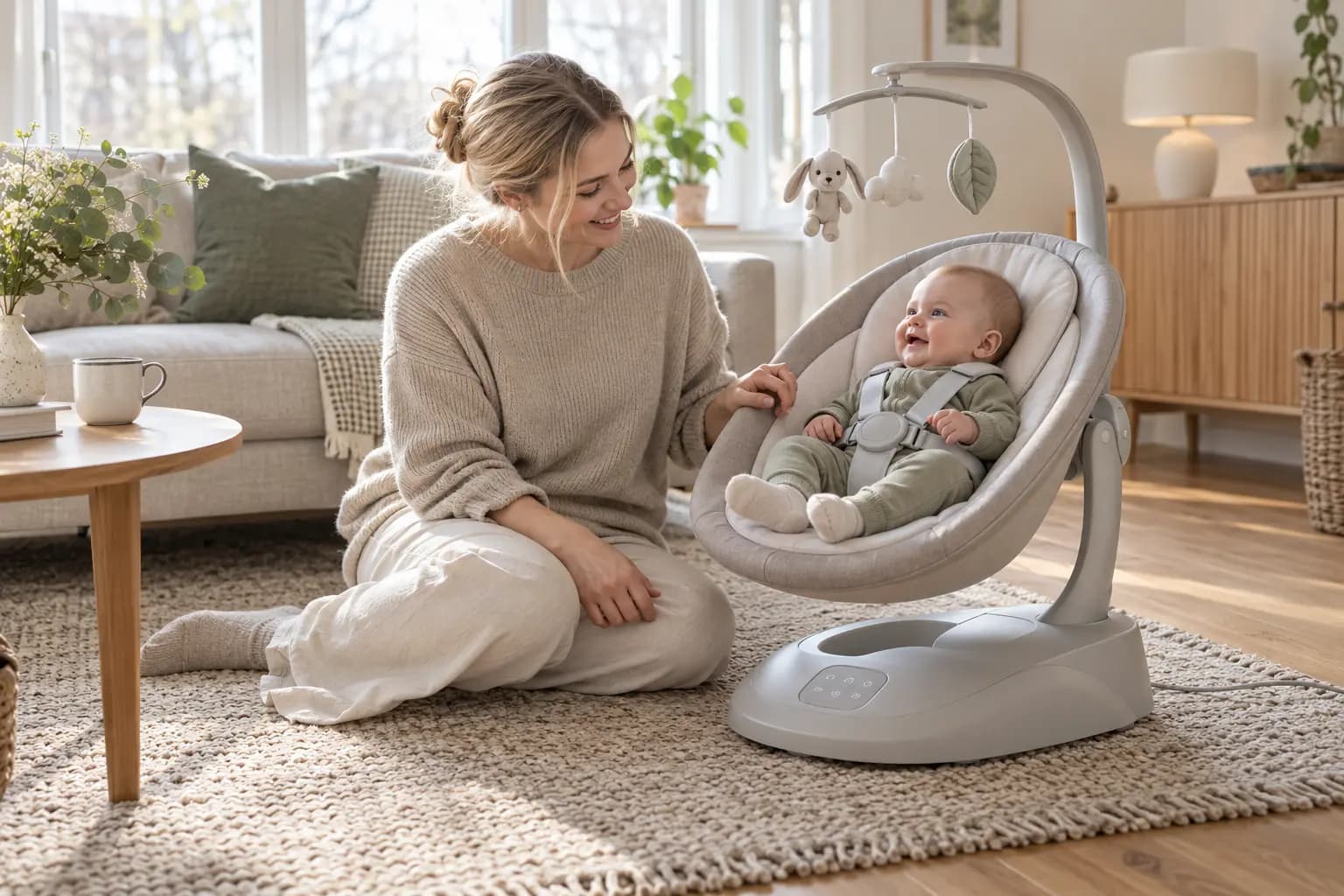 Realistisk familjebild för Elektrisk babysitter - jämför funktioner och pris