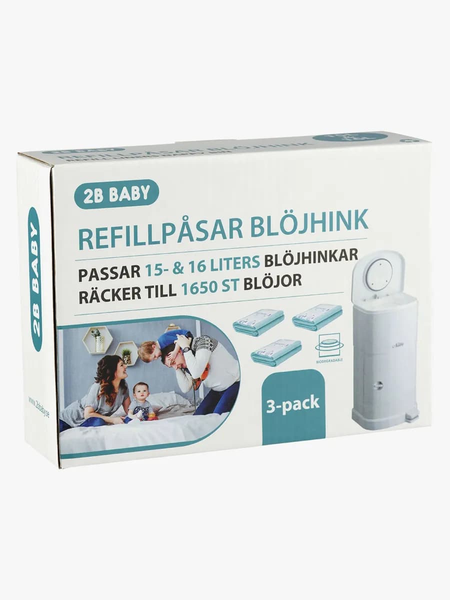 2B Baby Refillpåsar Till Blöjhink 15& 16 Liter 3-pack