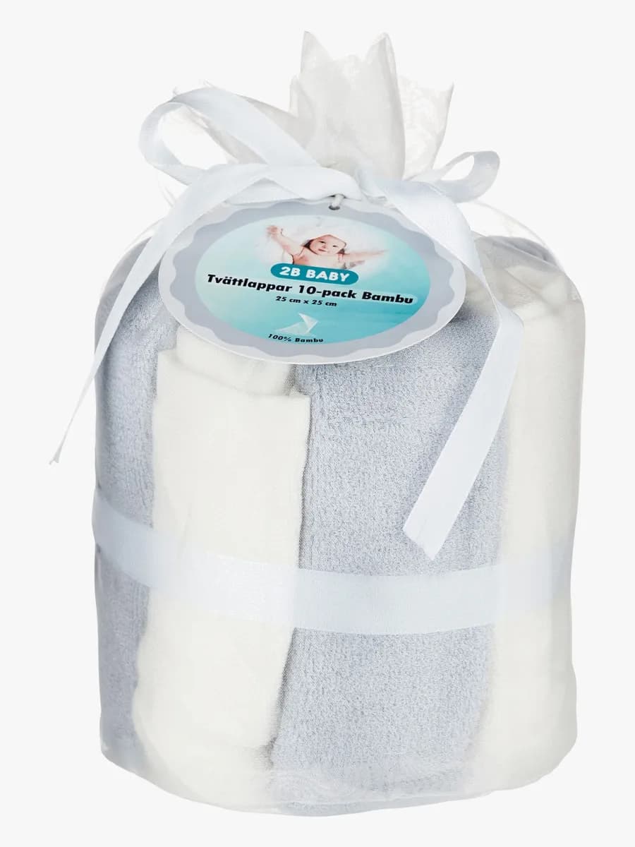 2B Baby Tvättlappar Bambu 10-pack, Grå