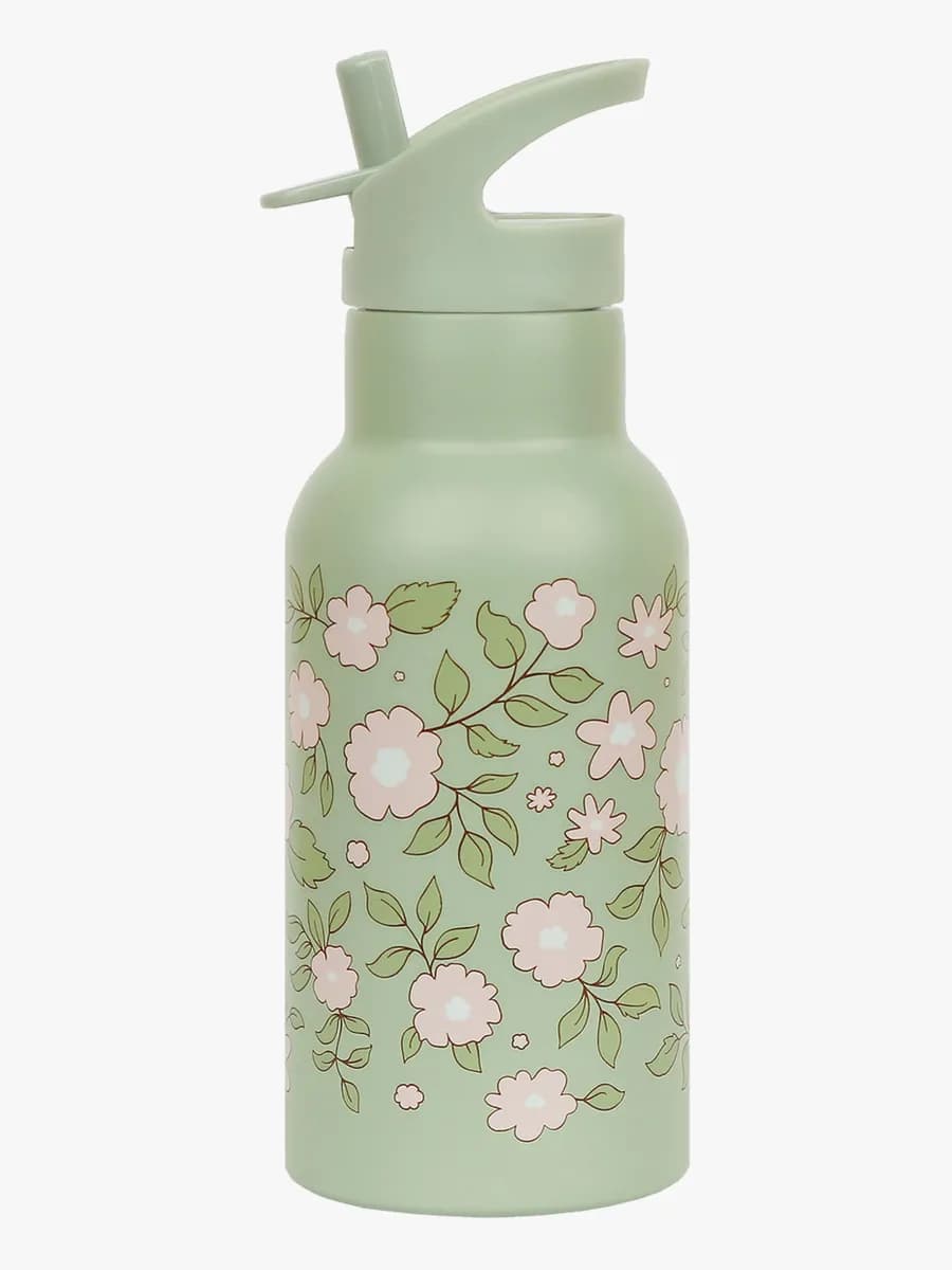 A Little Lovely Company Vattenflaska Blommor Salvia 350 ml, Grön