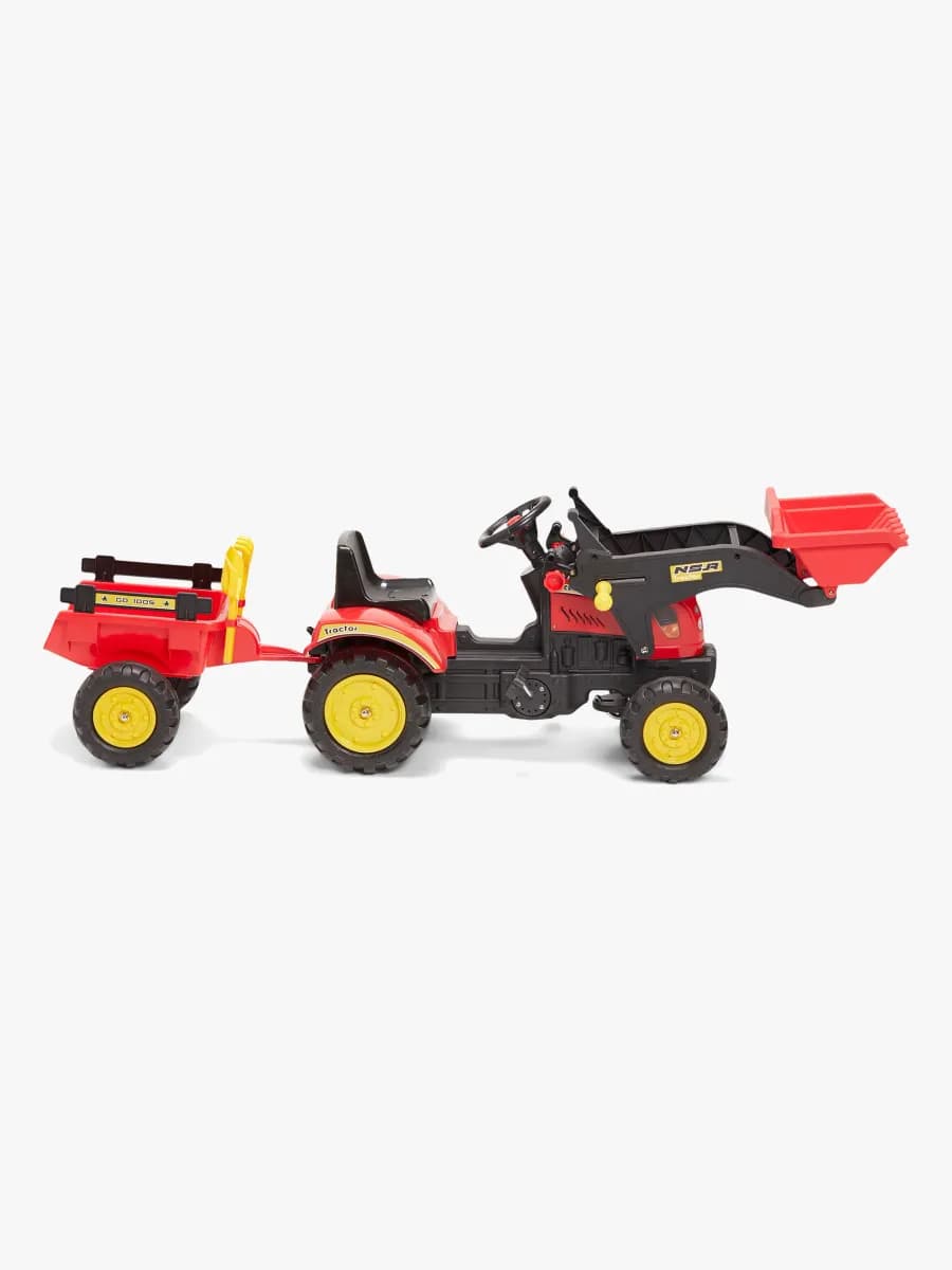 Alex's Garage Tramptraktor Med Skopa, Röd
