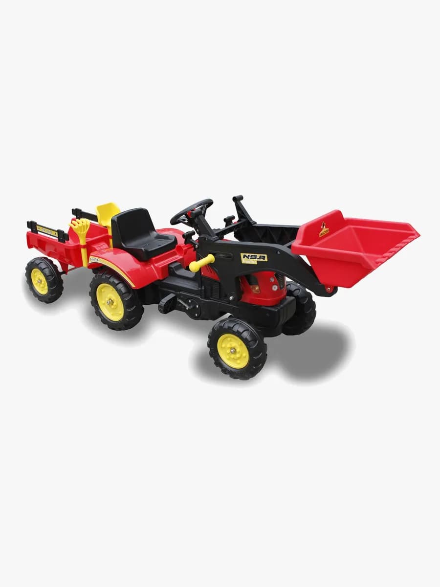 Alex's Garage Tramptraktor Med Skopa, Röd