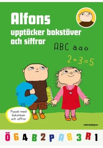 Alfons upptäcker bokstäver och siffror Pysselbok