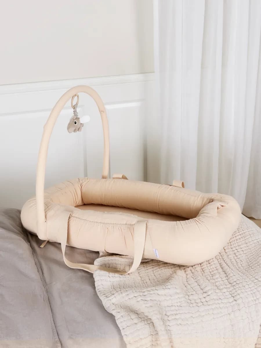 Alice &  Fox ALBA Babynest med Handtag, Beige Muslin