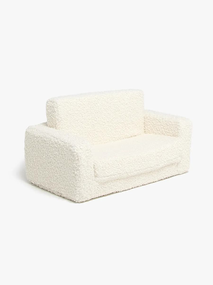 Alice &  Fox Cubbie  Vikbar Barnsoffa 94x55cm, White Teddy