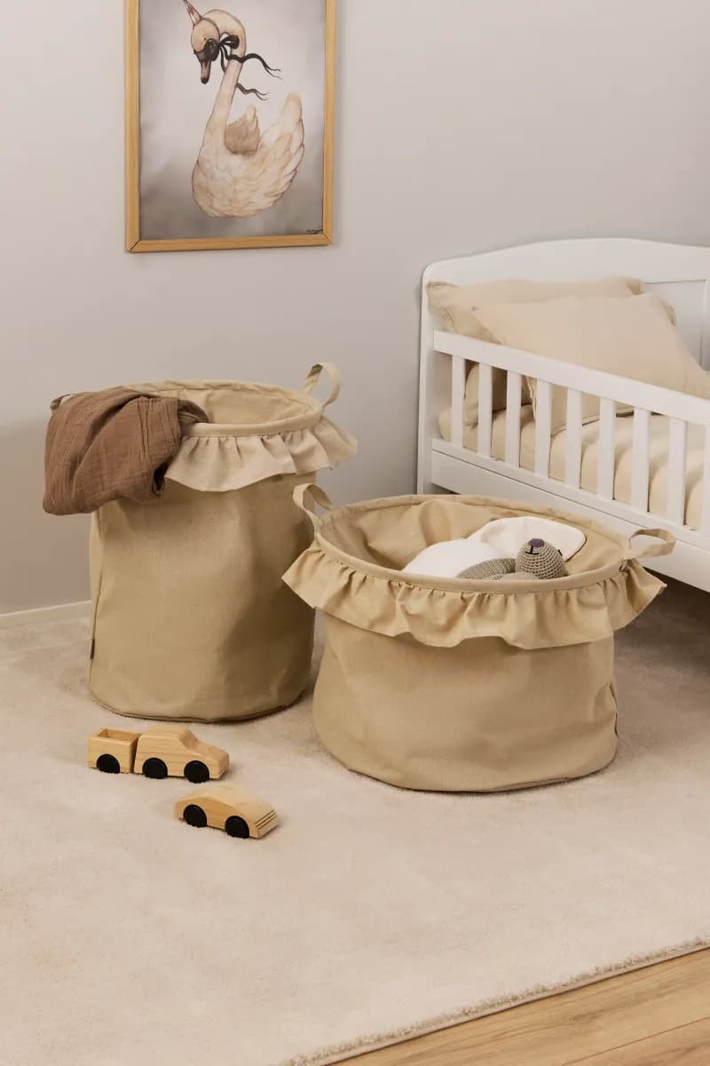 Alice &  Fox DEMI Förvaringskorgar 2-Pack, Beige Linen, Förvaring Barnrum