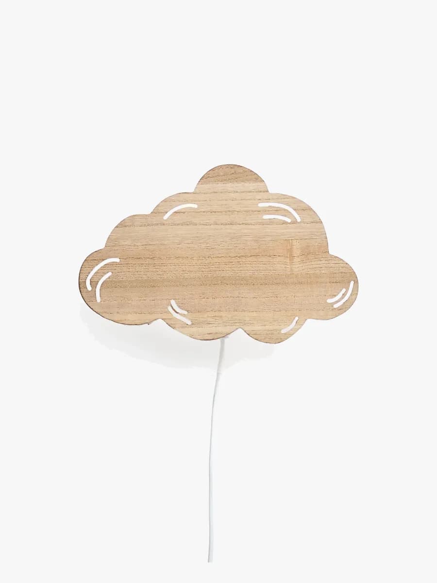 Alice &  Fox EMBLA Vägglampa Moln, Natural Wood, Barnrum
