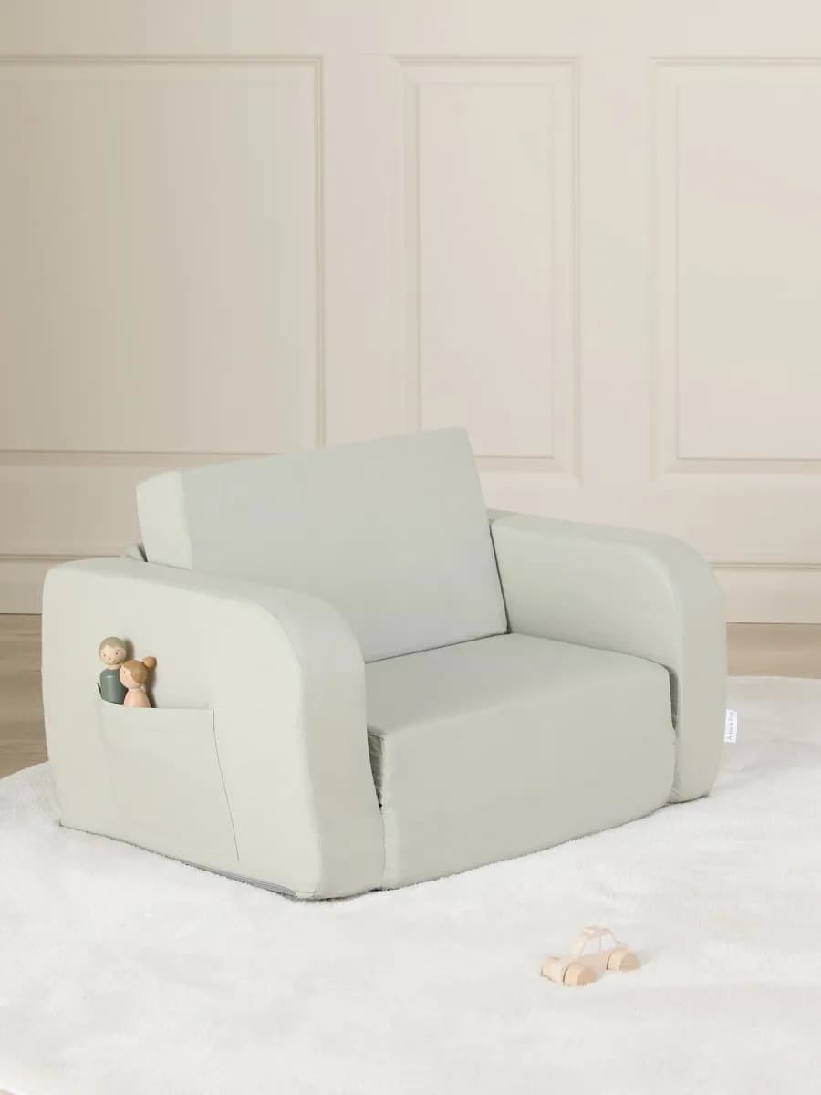 Alice &  Fox MUSHY  Vikbar Barnfåtölj, Green Linen