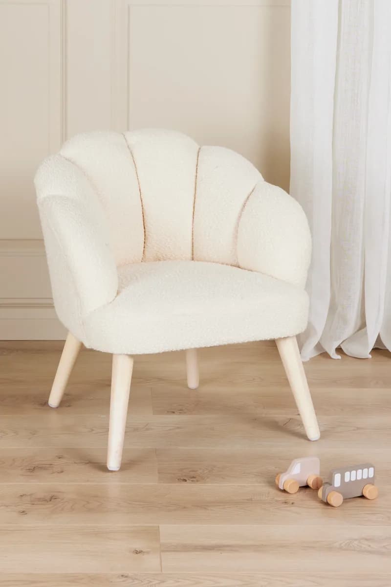 Alice &  Fox Pearla Barnfåtölj, Cream/Wood