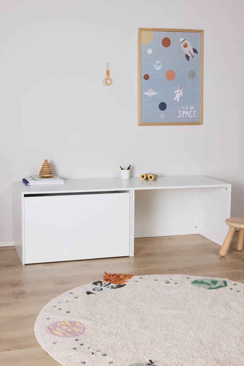 Alice &  Fox POPPY skrivbord med förvaringslåda, vit, Förvaring Barnrum