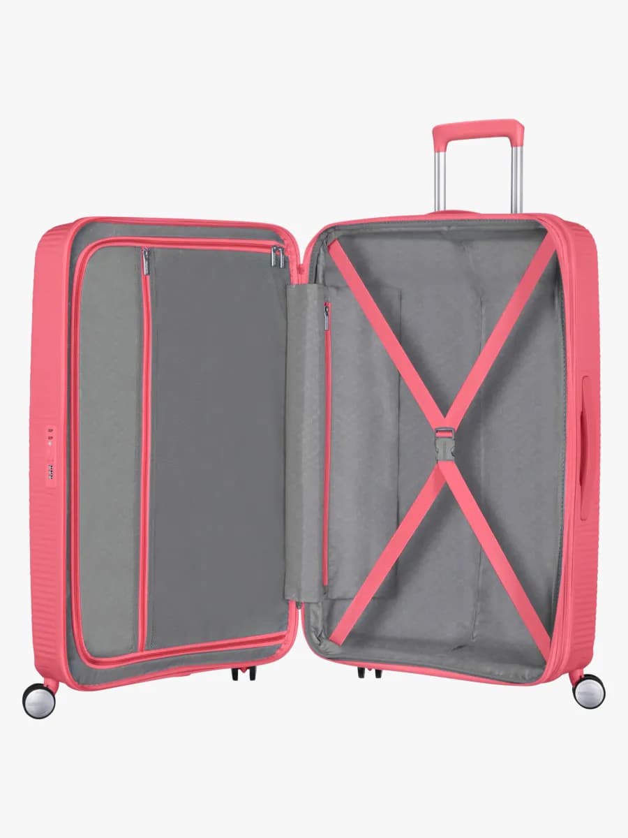 American Tourister Soundbox Spinner Resväska 97L, Sun Kissed Coral