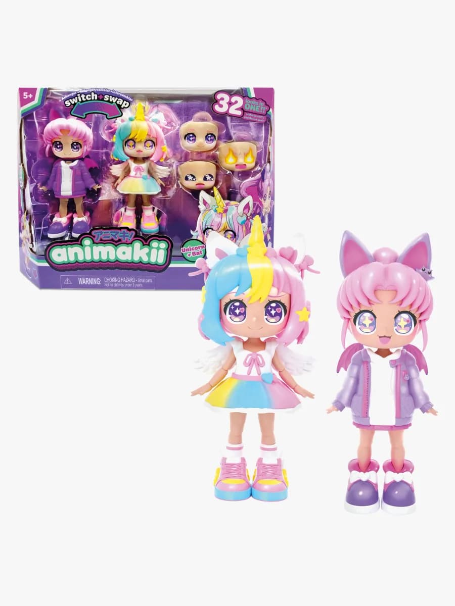 Animakii Dockset Enhörning &  Fladdermus