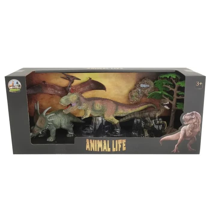 Animal Life Kit med 4 dinosarier ink Triceratops
