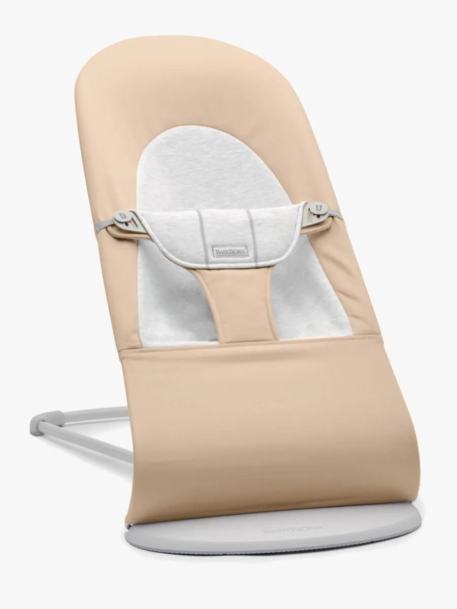 BabyBjörn Balance Soft Babysitter Vävd Jersey, Beige/Grå - Bäst i test