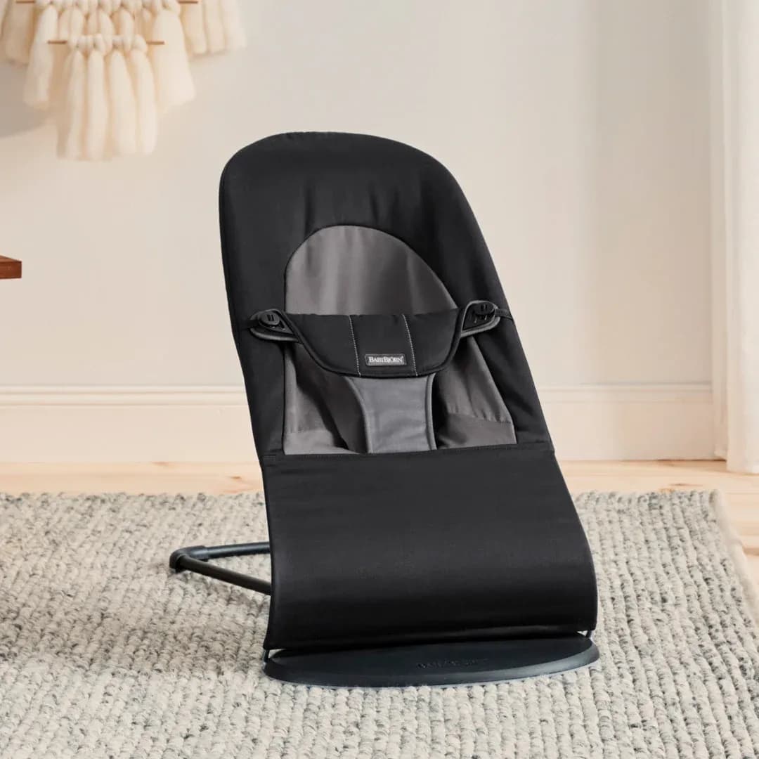 BabyBjörn Balance Soft Babysitter Vävd, Svart/Mörkgrå - Bäst i test