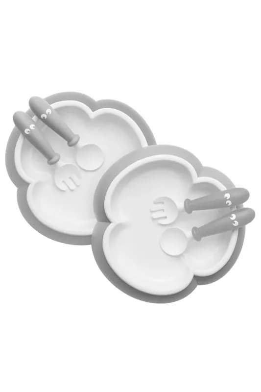 BabyBjörn Tallrik och Bestick 2-pack (Grå)