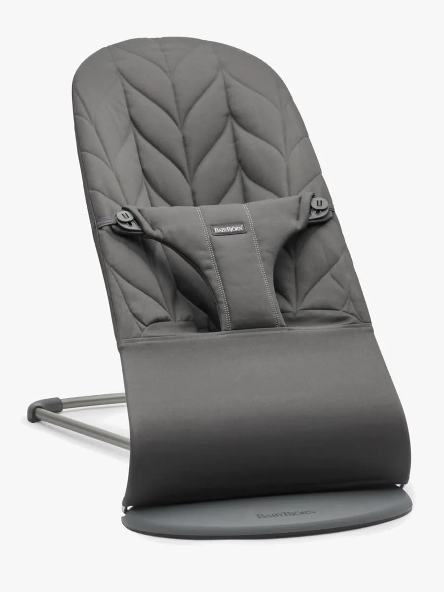 BabyBjörn Bliss Babysitter Vävd Bladmönstrad Quilt, Antracitgrå