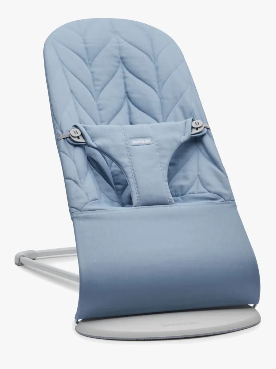 BabyBjörn Bliss Babysitter Vävd Bladmönstrad Quilt, Blå