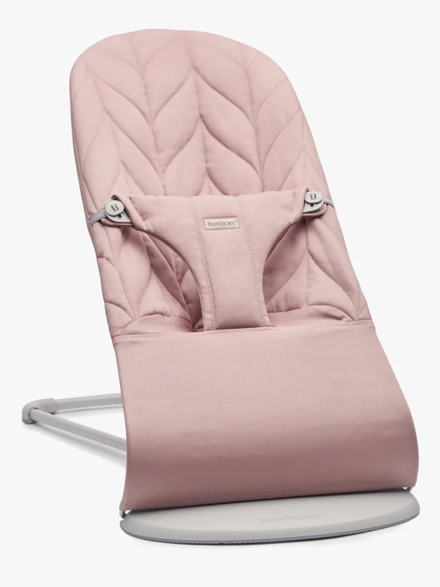 BabyBjörn Bliss Babysitter Vävd Bladmönstrad Quilt, Gammelrosa