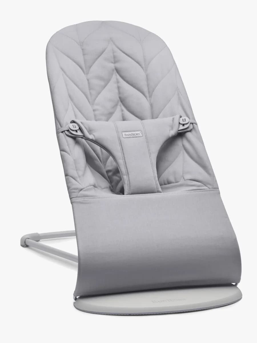 BabyBjörn Bliss Babysitter Vävd Bladmönstrad Quilt, Ljusgrå