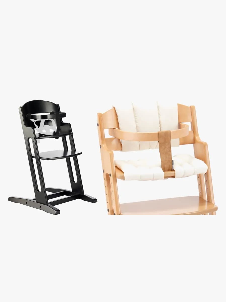 BabyDan Danstolen Matstol, Svart + Matstolsdyna, Beige