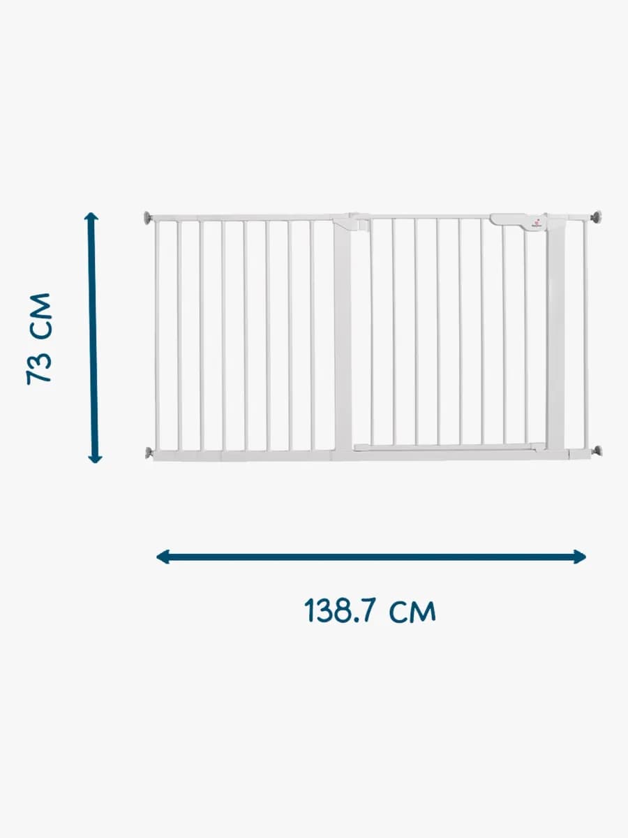 BabyDan Premier Spänngrind + 9 Förlängningar 132,5-138,7, Vit