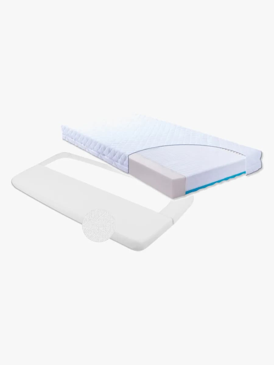 BabyMatex Madrass Carpathia med Madrasskydd Överdrag, Frotté 70x140