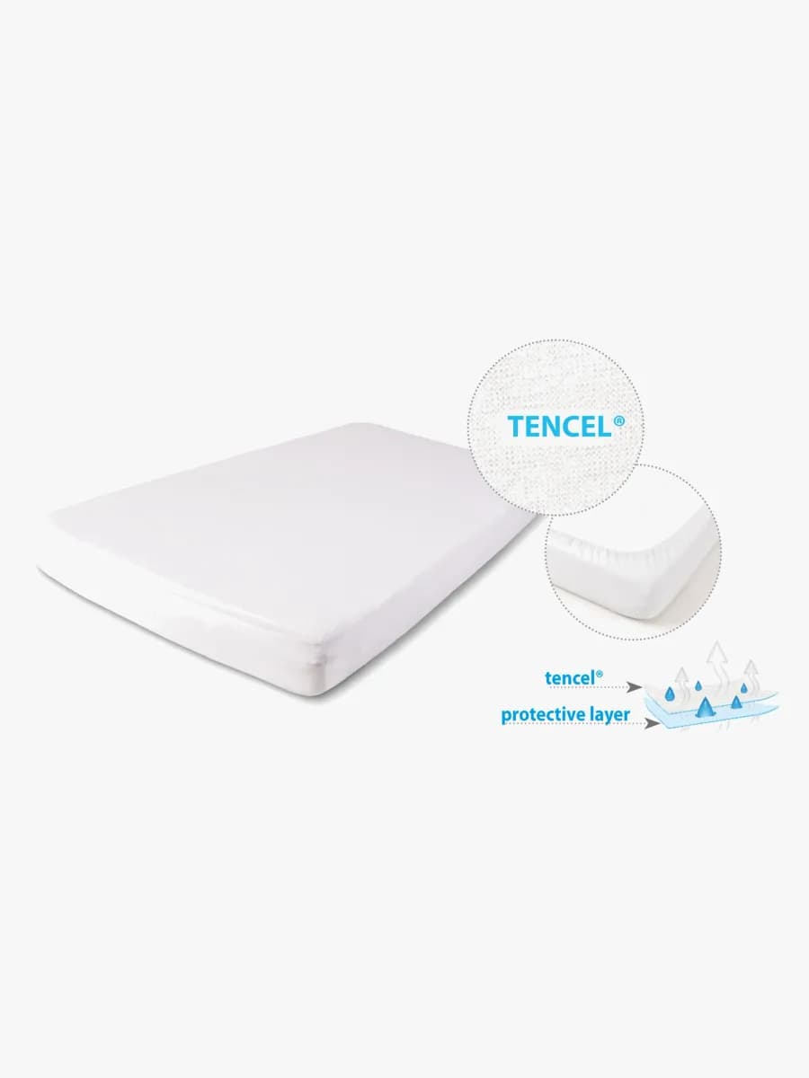 BabyMatex Tencel Dra-på-lakan 70x140, White