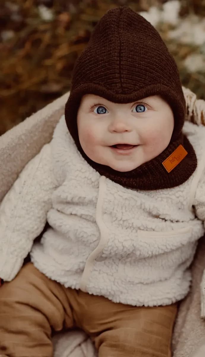 BabyMocs Balaklava, Brown, 0-1 år