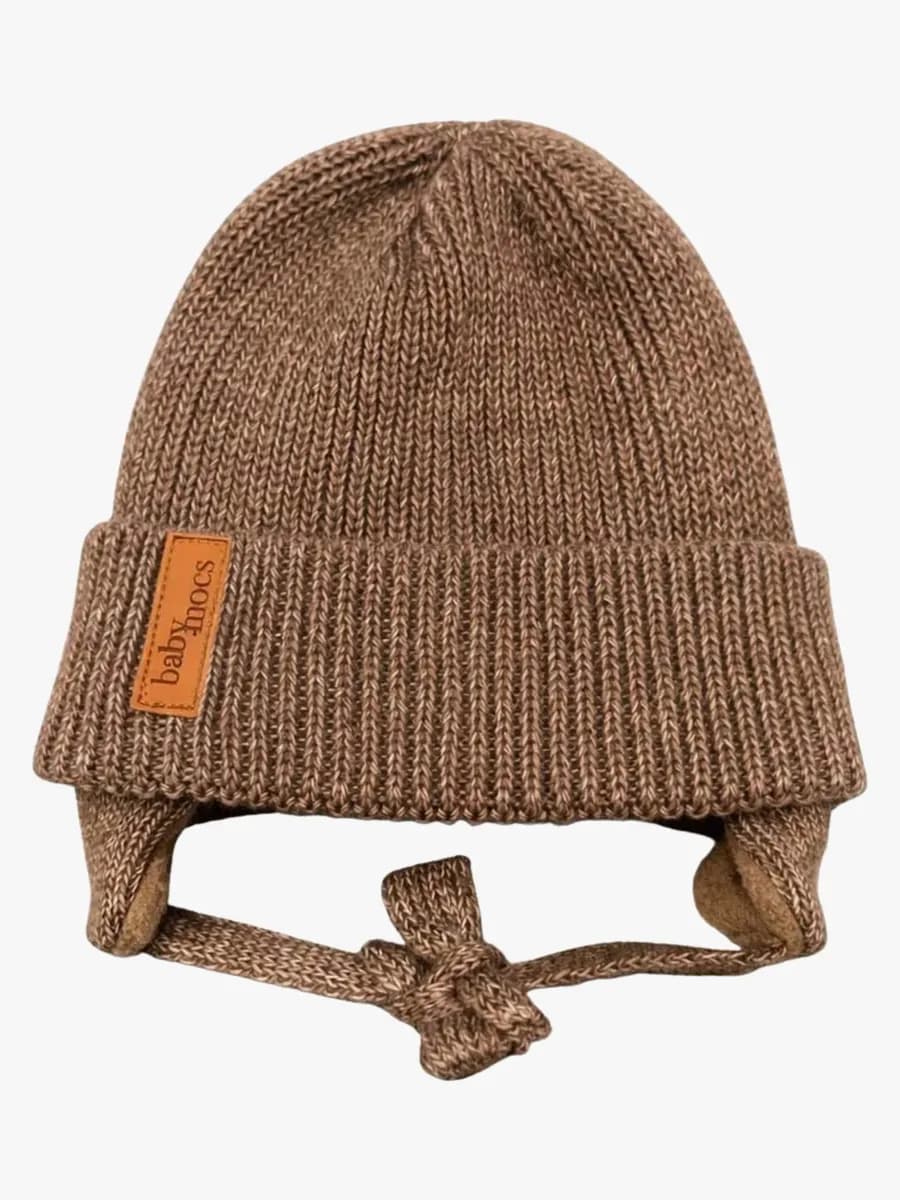 BabyMocs Mössa med Öronlappar, Karamell, 3-6 mån