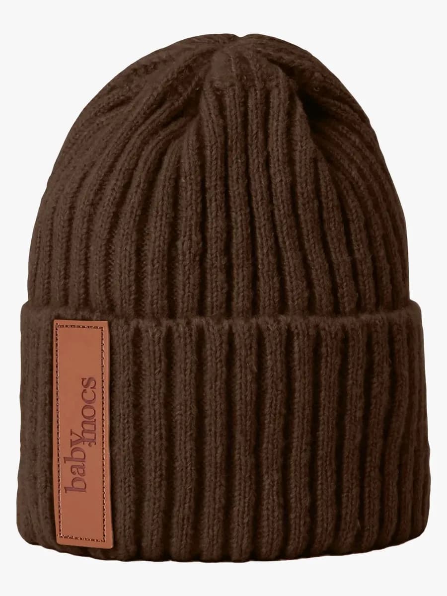 BabyMocs Stickad Mössa, Brown