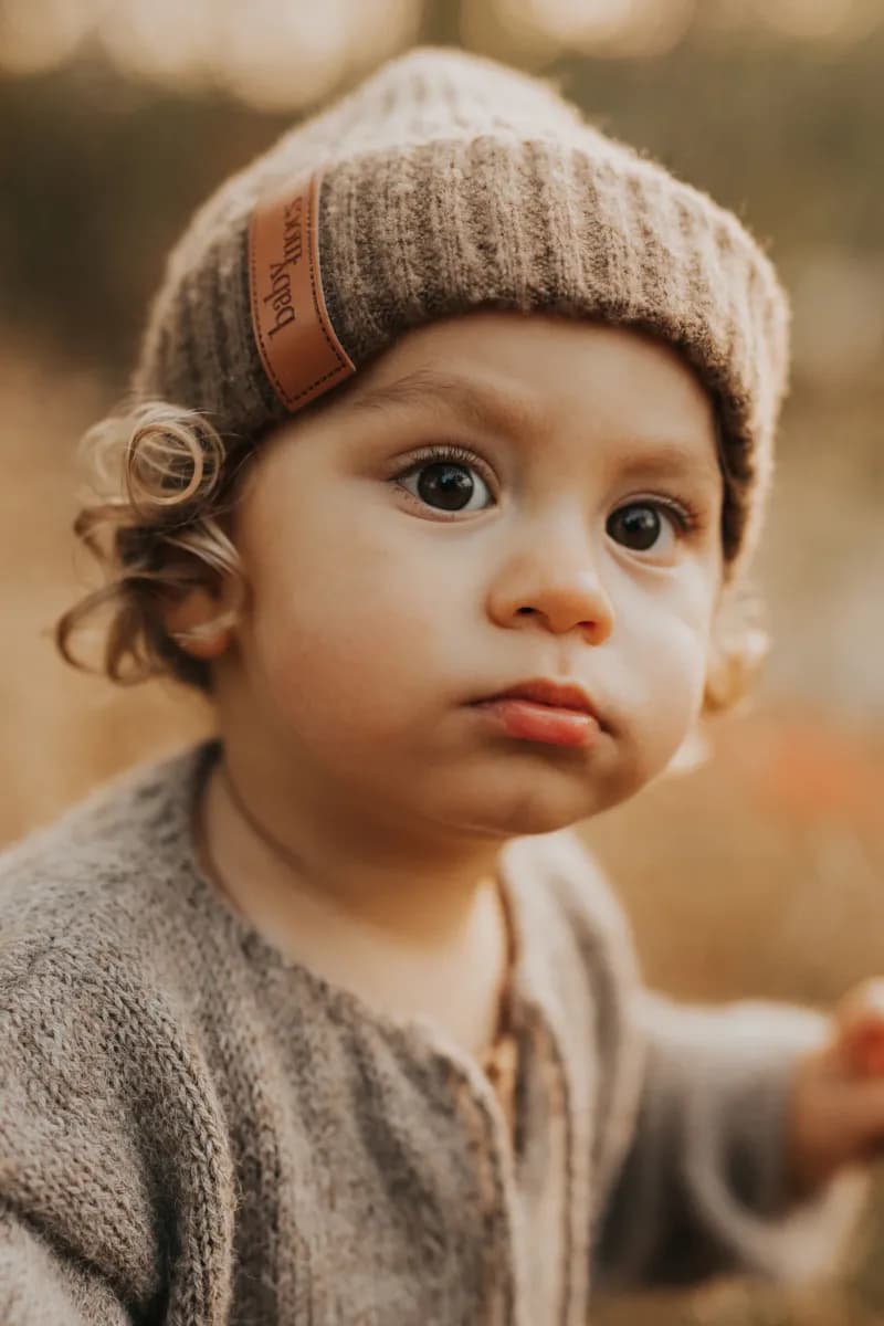 BabyMocs Stickad Mössa, Greige
