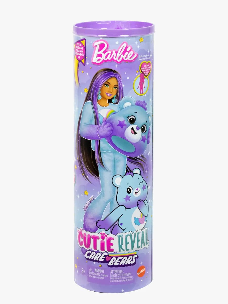 Barbie Cutie Reveal Docka Care Bears, Lila
