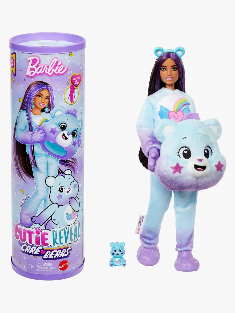 Barbie Cutie Reveal Docka Care Bears, Lila