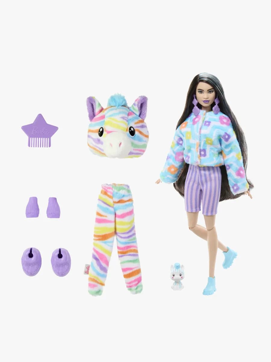 Barbie Cutie Reveal Docka med Regnbågsfärgad Zebra