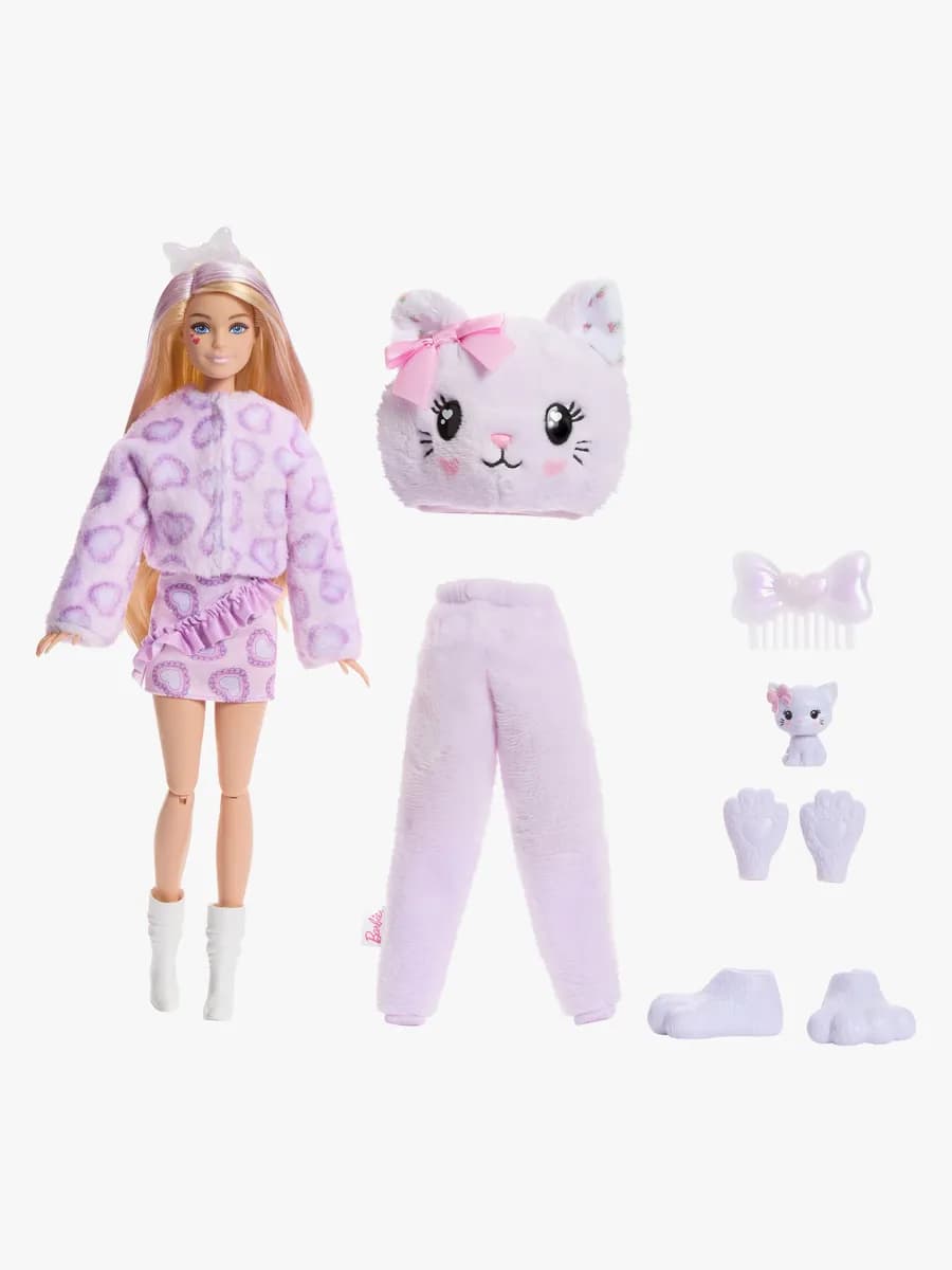 Barbie Cutie Reveal Sweet Bows Docka Kattunge, Lila