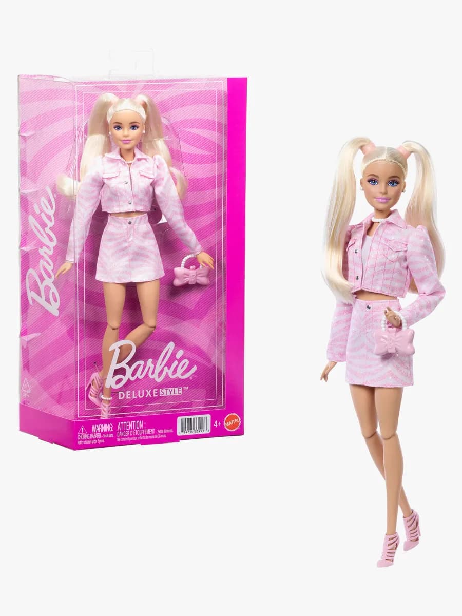 Barbie Deluxe Style Docka med Jeansjacka &  Kjol