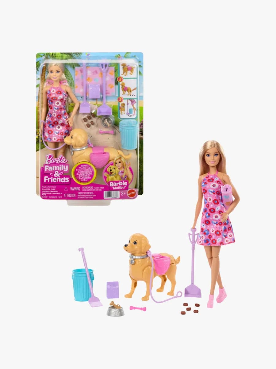Barbie Family &  Friends Malibu Lekset Hundrastning