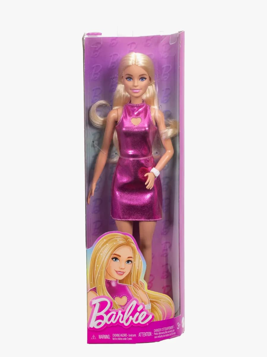 Barbie Fashionista Docka med Blont Hår &  Rosa Klänning