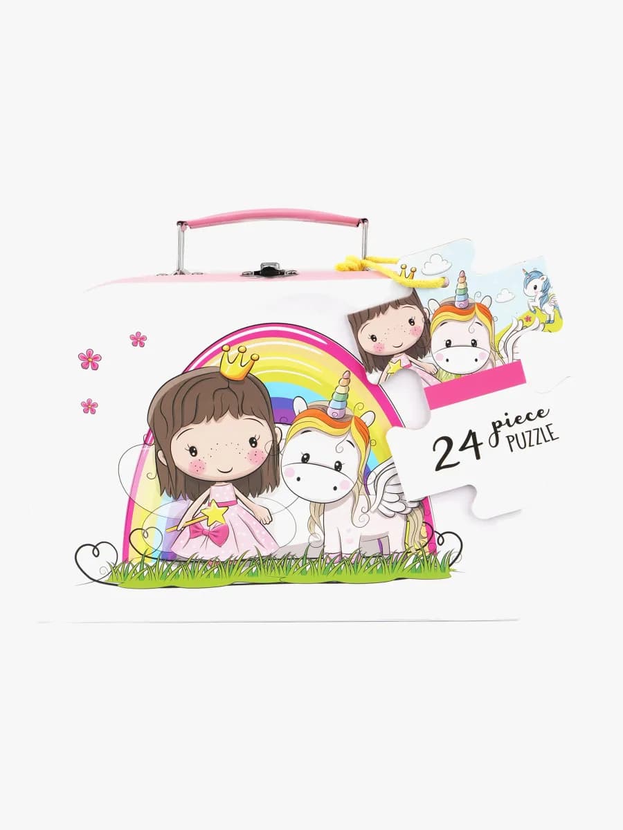 Barbo Toys Lillie &  Ellie Resväska med Golvpussel 24 Bitar
