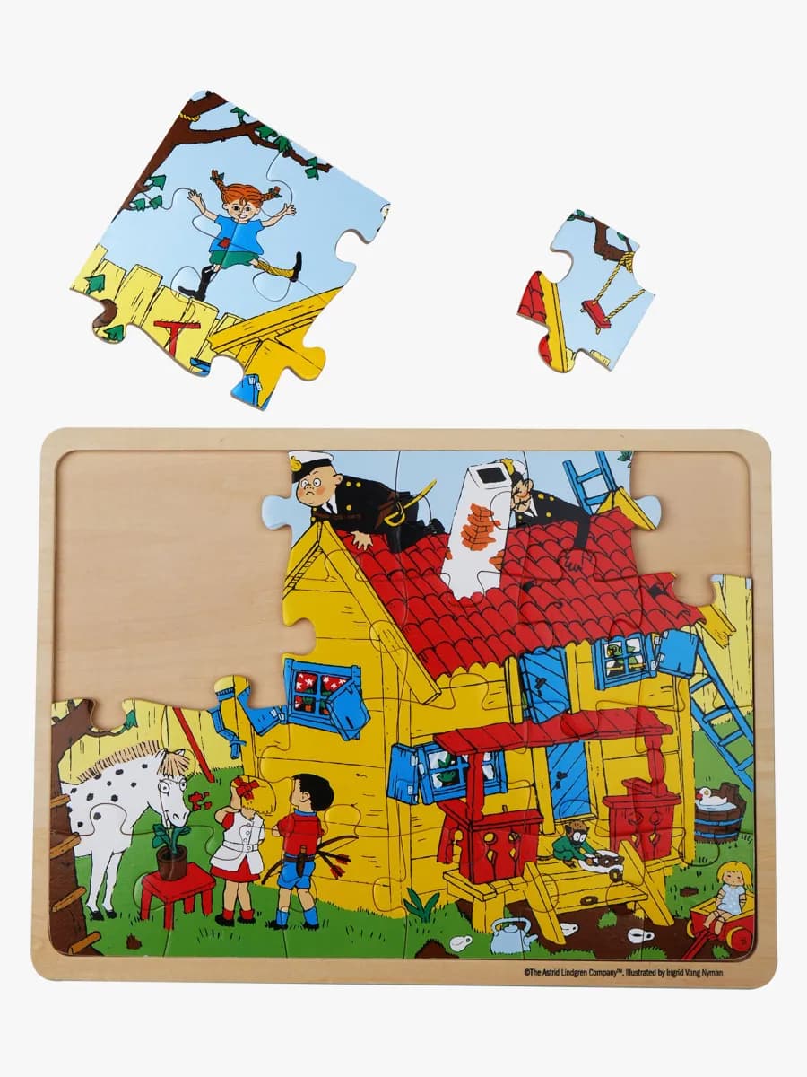 Barbo Toys Pippi Långstrump Rampussel i Trä 24 Bitar