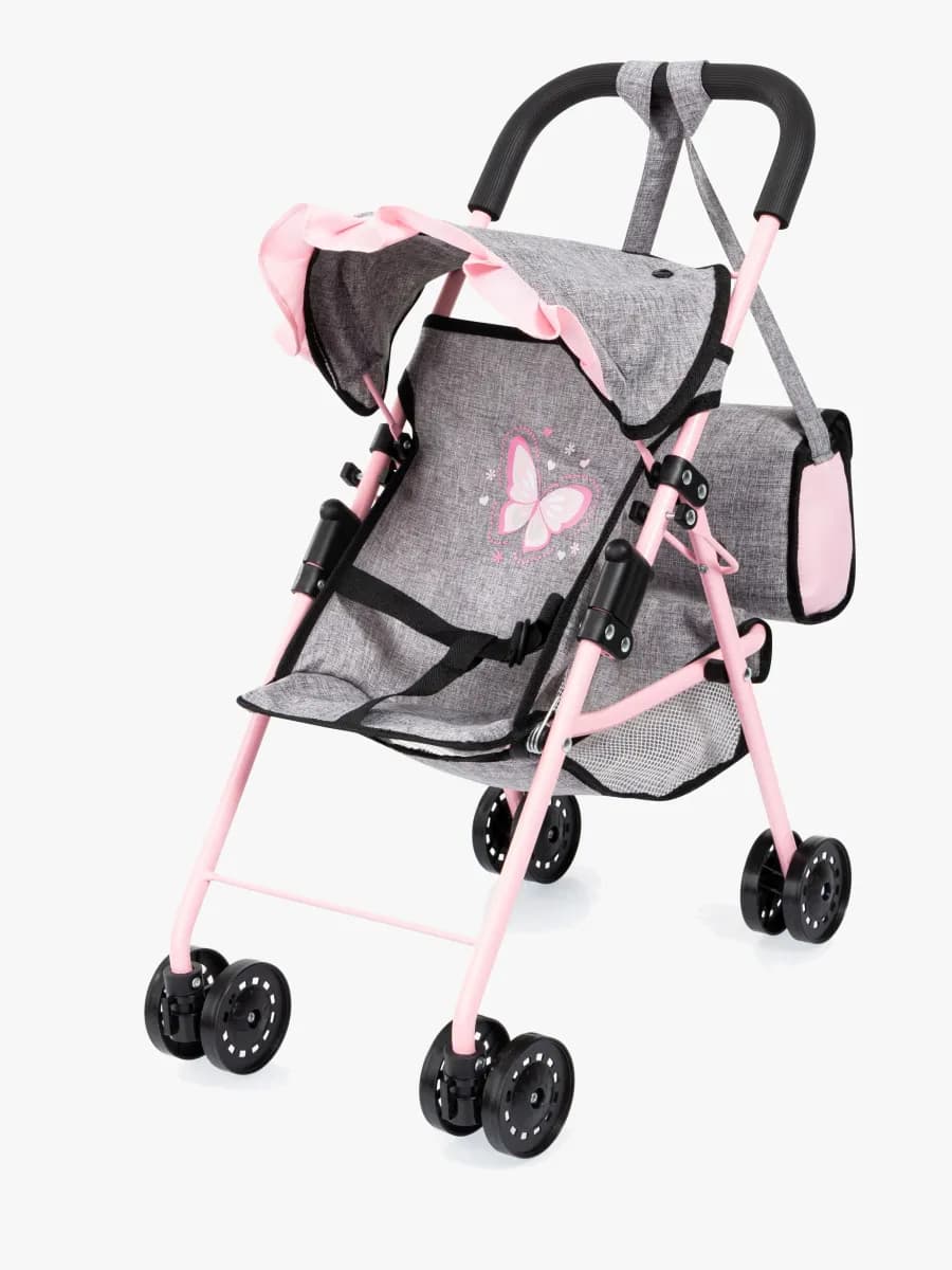 Bayer Design 10-i-1 Dockvagn Set, Grå/Rosa