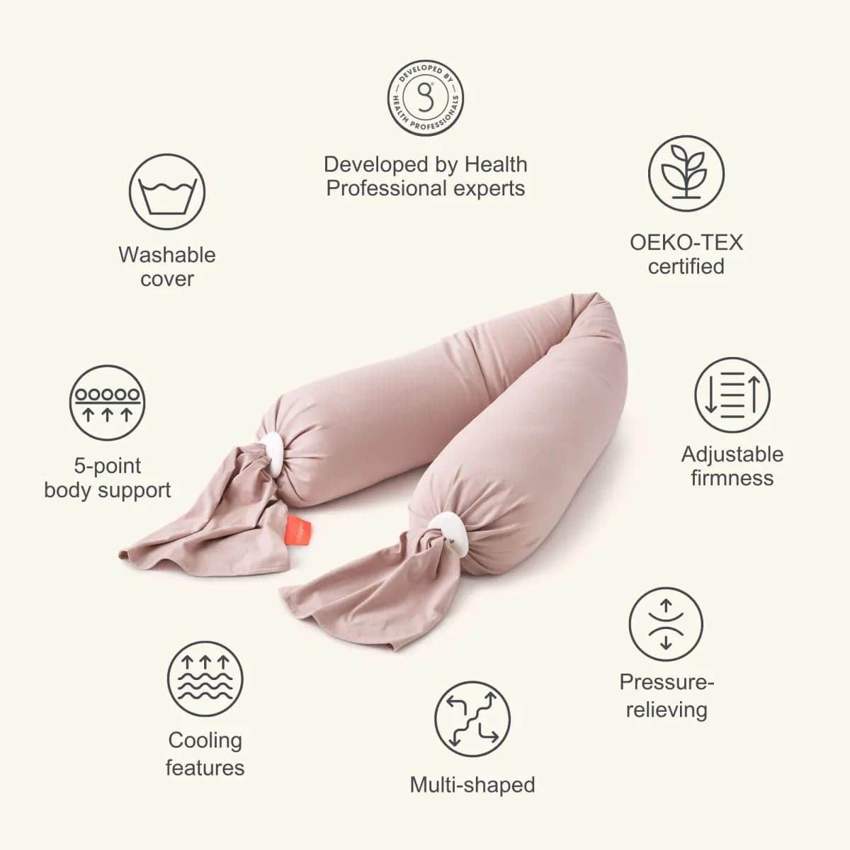 bbhugme Gravid- och amningskudde Dusty Pink - Bäst i test