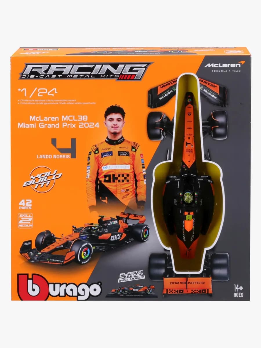 Bburago F1 Mclaren MCL38 Modellkit Norris #4 1:24