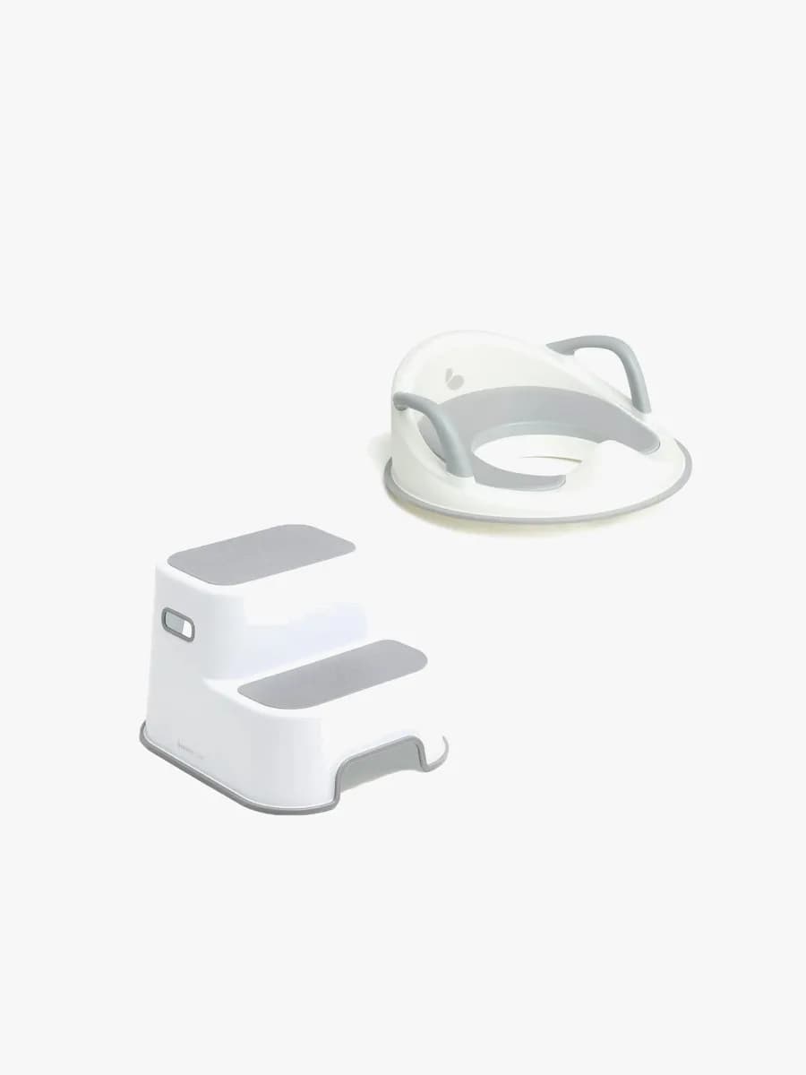 Beemoo CARE Assist Toalettsits &  Stegpall, White/Grey