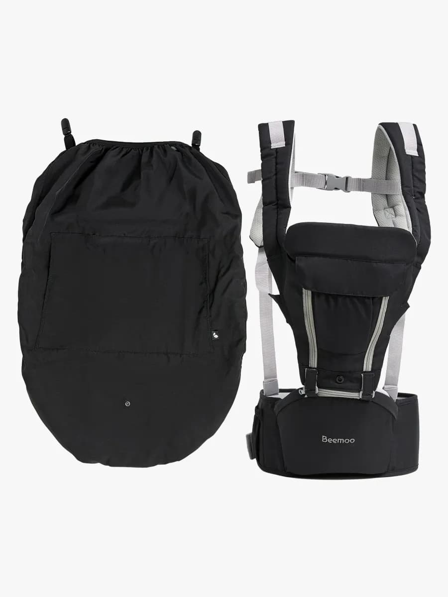 Beemoo CARE Carry Comfort 4-in-1 Bärsele &  Höftbärare inkl. Regnskydd, Black