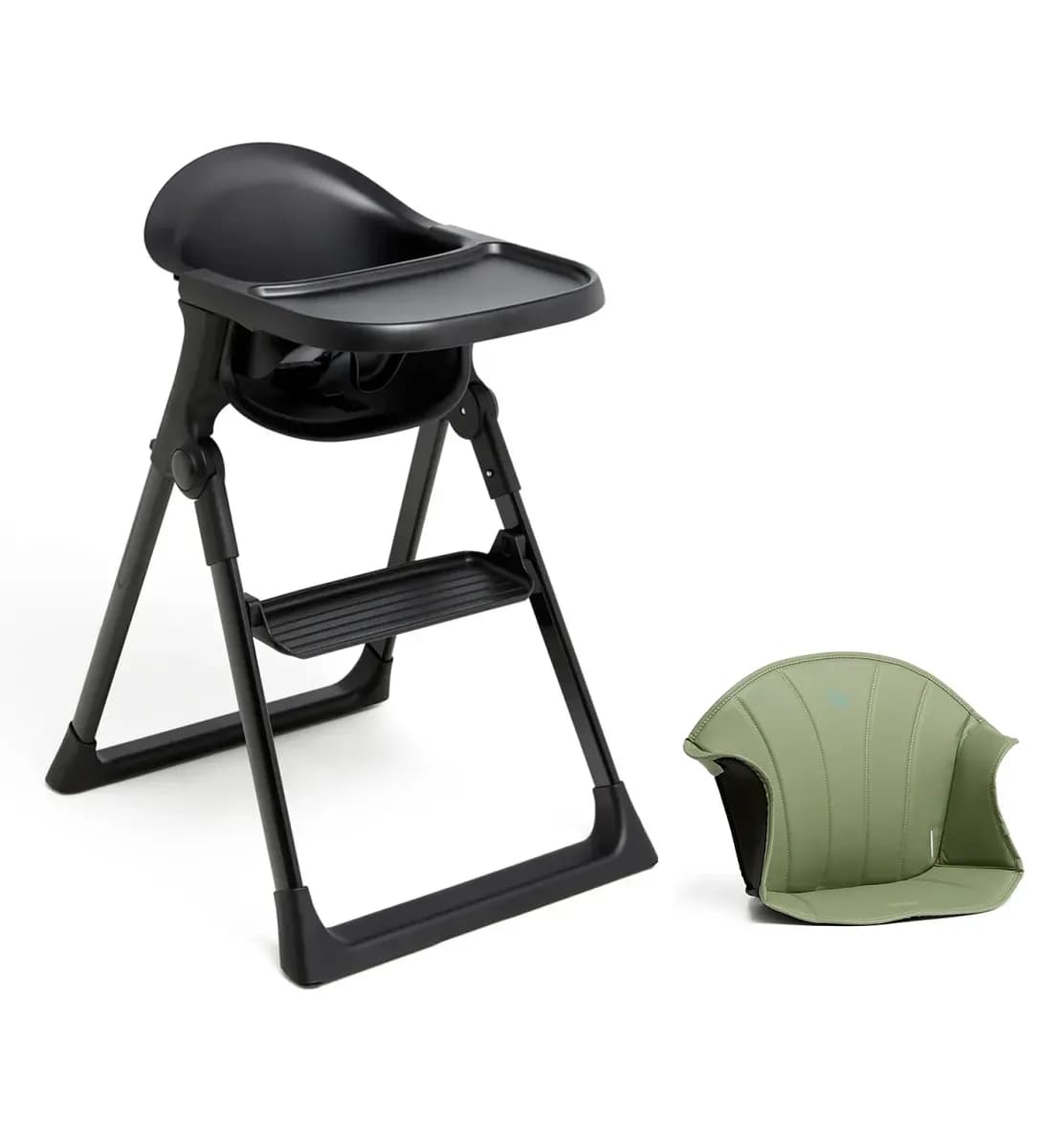 Beemoo CARE Harmony Matstol Inkl. Matstolsdyna, All Black/Green