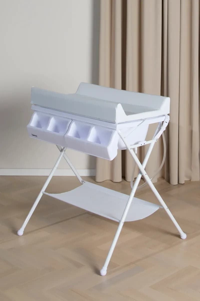 Beemoo CARE Hopfällbart Skötbord med Badbalja, White